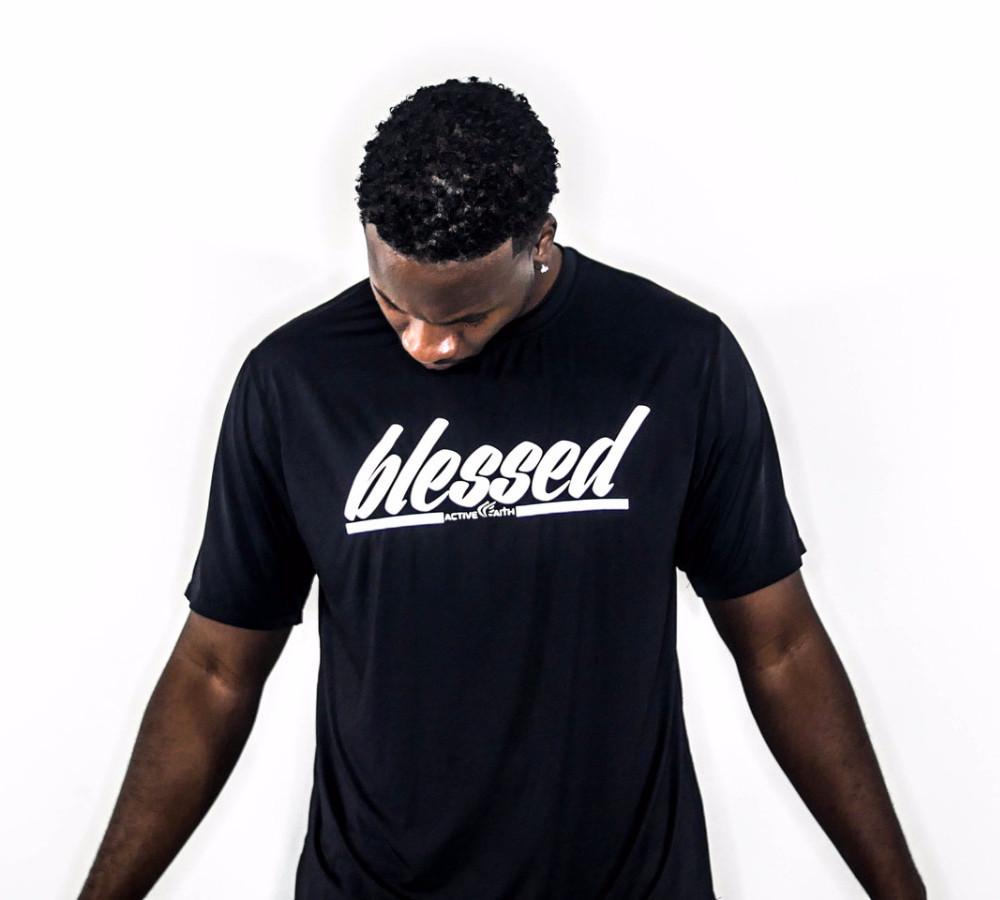 Men's BLESSED Script Performance Shirt