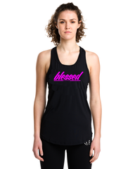 Women's Blessed Tank Top, Black Pink | Active Faith Sports