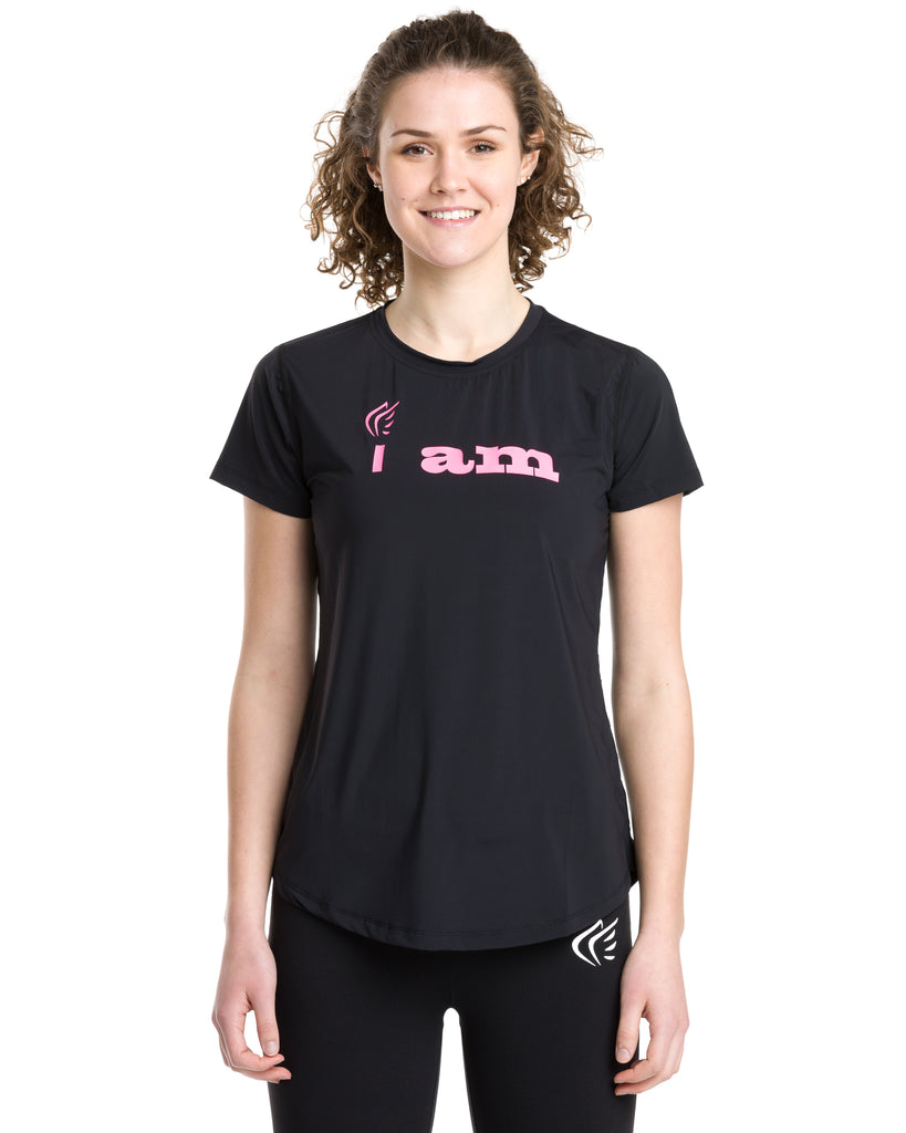Women's Faith Shirt, Black Pink - Active Faith Sports