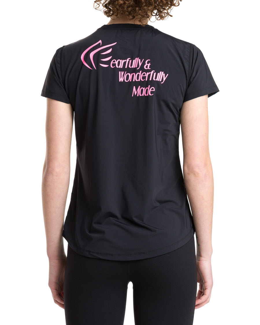 Women's Faith Shirt, Black Pink - Active Faith Sports
