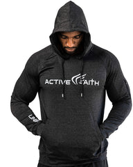 Mens Active Faith Logo Performance Hoodie in Black Color