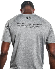 Men's Active Faith Over Fear Performance T-Shirt in Grey Color