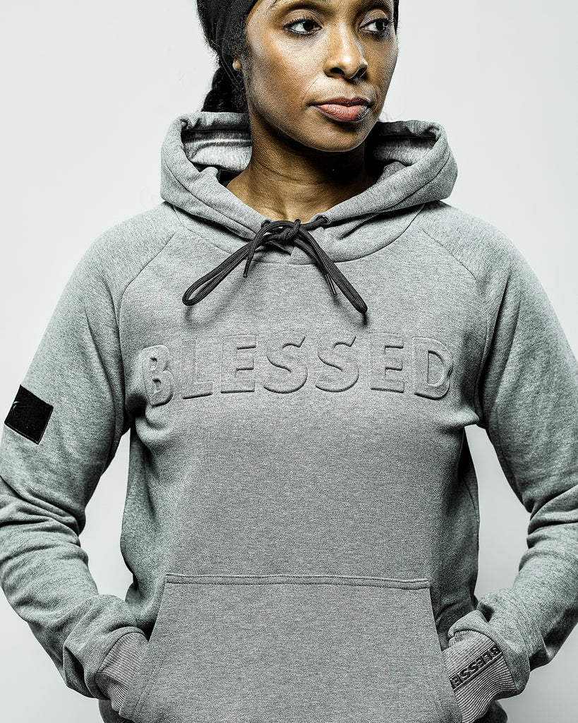 Women Blessed 3D Hoodie in Grey Color