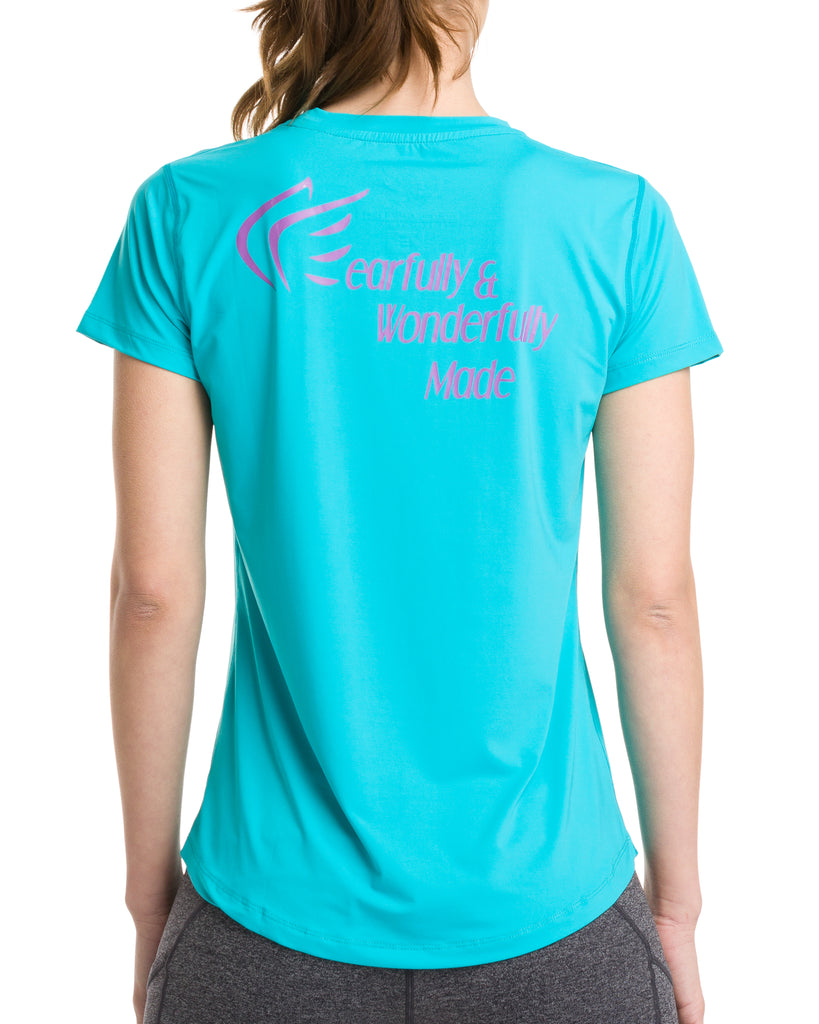 Teal Blue Easy Dri Shirt for Women - Active Faith Sports