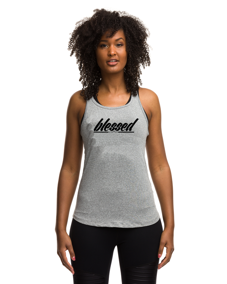 Women's Blessed Tank Top, Black Pink | Active Faith Sports