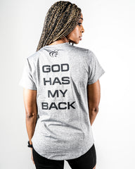 Women's Moisture Wicking Performance Shirt - God has My Back | Active Faith Sports