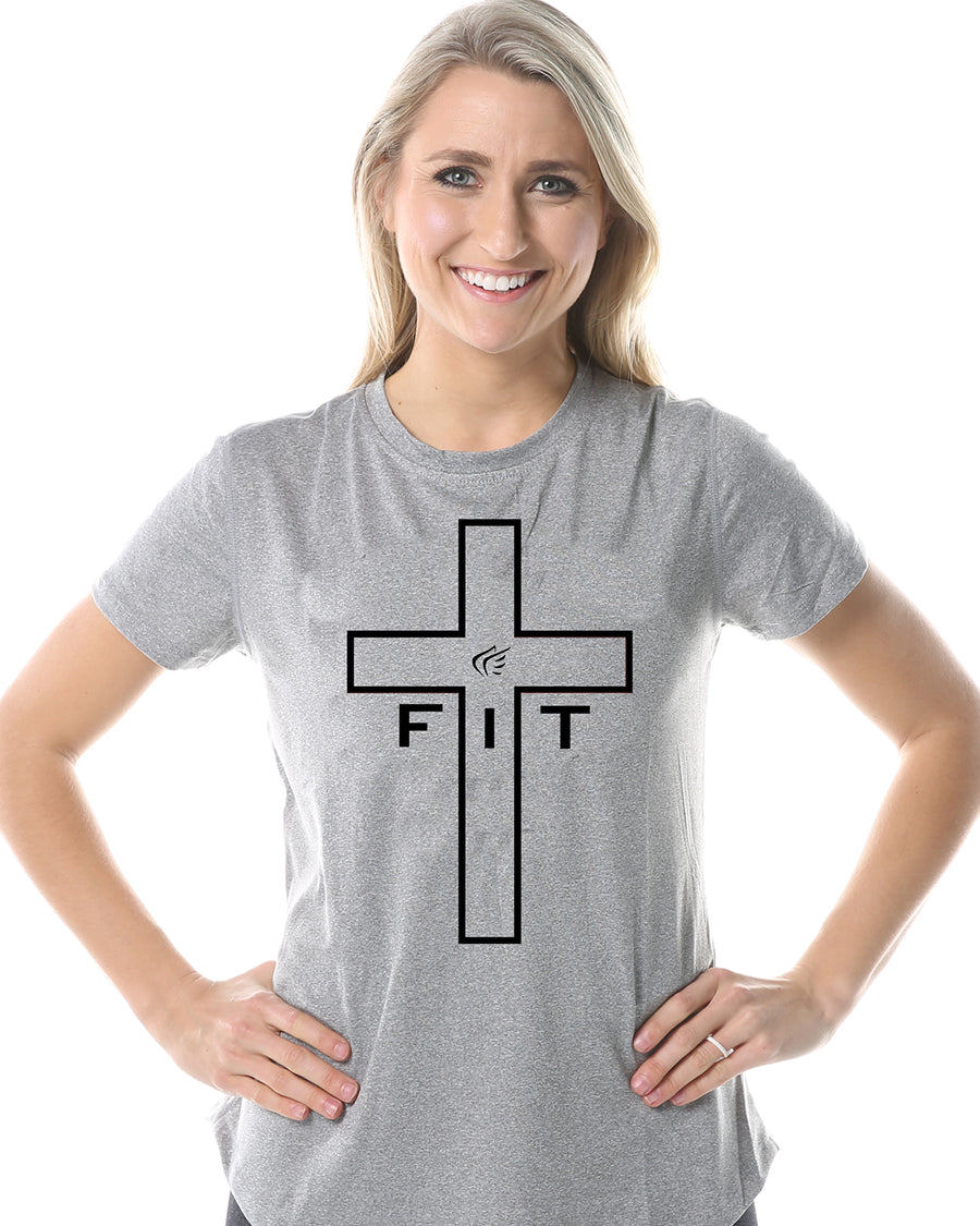 Women's Cross Fit Grey Shirt - Active Faith Sports